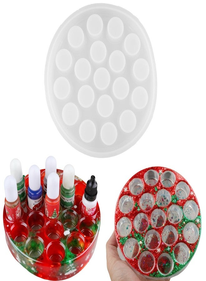 F FYJS Epoxy Resin Pigment Organizers Resin Mold, Multi-Slot Resin Colorant Rack Silicone Casting Mould, Jewelry Dye Essential Oils Storage Holder Mold,Home Decor - Image 1