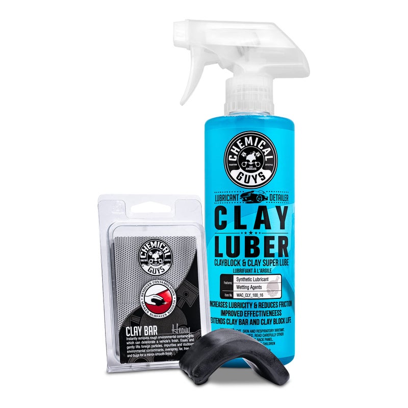 Chemical Guys CLY_KIT_1 Heavy Duty Clay Bar and Luber Synthetic Lubricant Kit, 16 oz, 2 Items, Black - Image 5