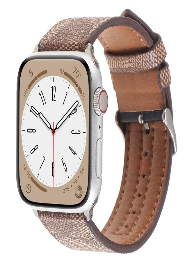 Avazera Leather Band 44mm 42mm 40mm 38mm Compatible with Apple Watch Men Women,Design for Replacement Band Compatible with Watch Series 6/5/4/3/2/1, iWatch SE (Brown-black, 38/40MM) - Image 3