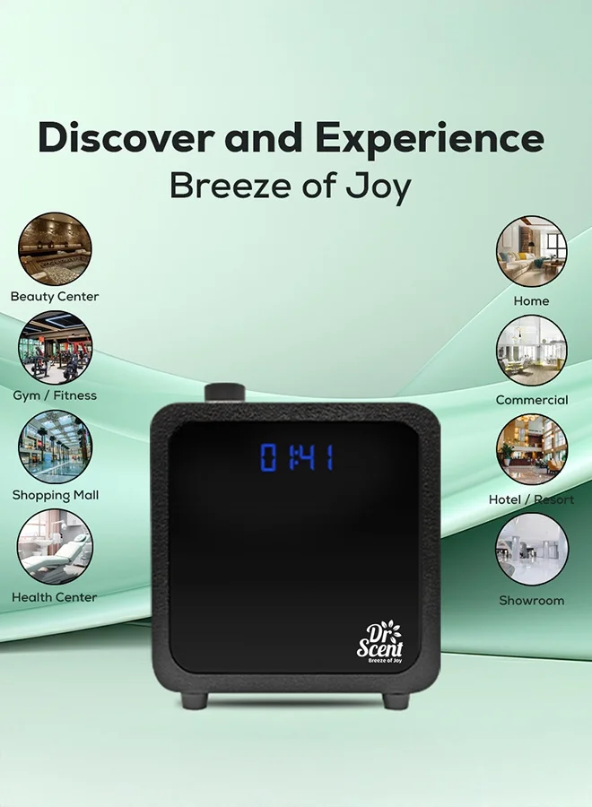 Dr Scent Dr Scent Breeze of Joy Essential Oil Small Diffuser Fragrance Machine, Supporting Mobile APP (Black)