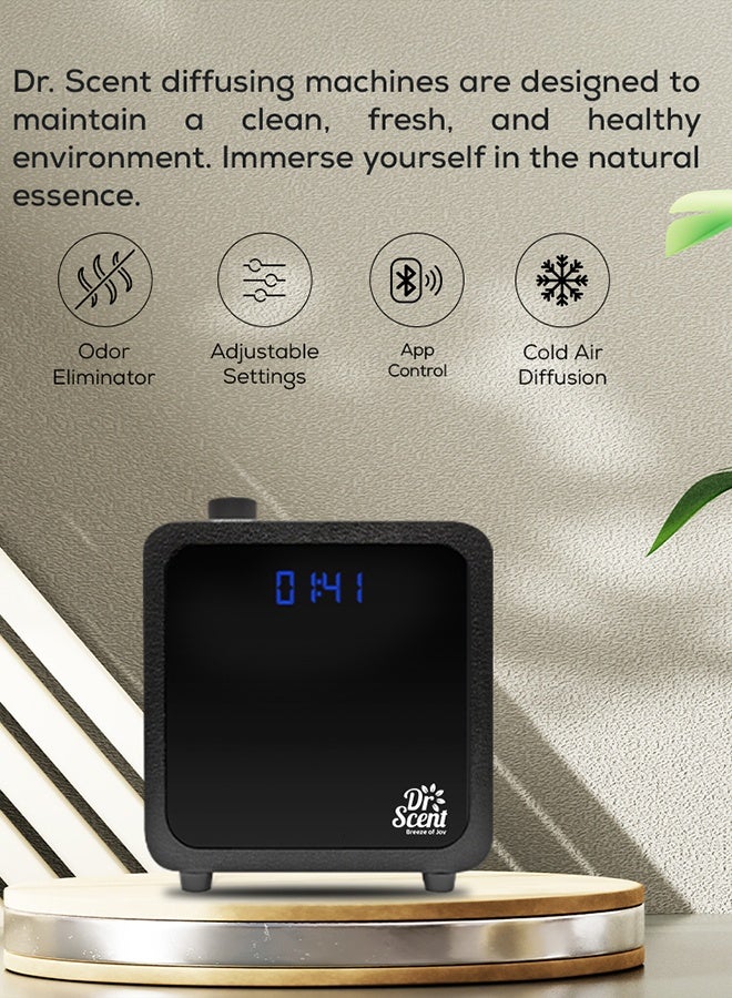 Dr Scent Breeze of Joy Essential Oil Small Diffuser Fragrance Machine, Supporting Mobile APP (Black) - Image 3
