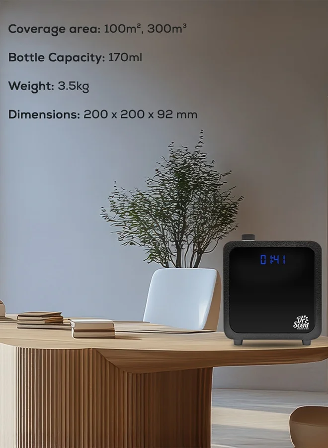 Dr Scent Dr Scent Breeze of Joy Essential Oil Small Diffuser Fragrance Machine, Supporting Mobile APP (Black)