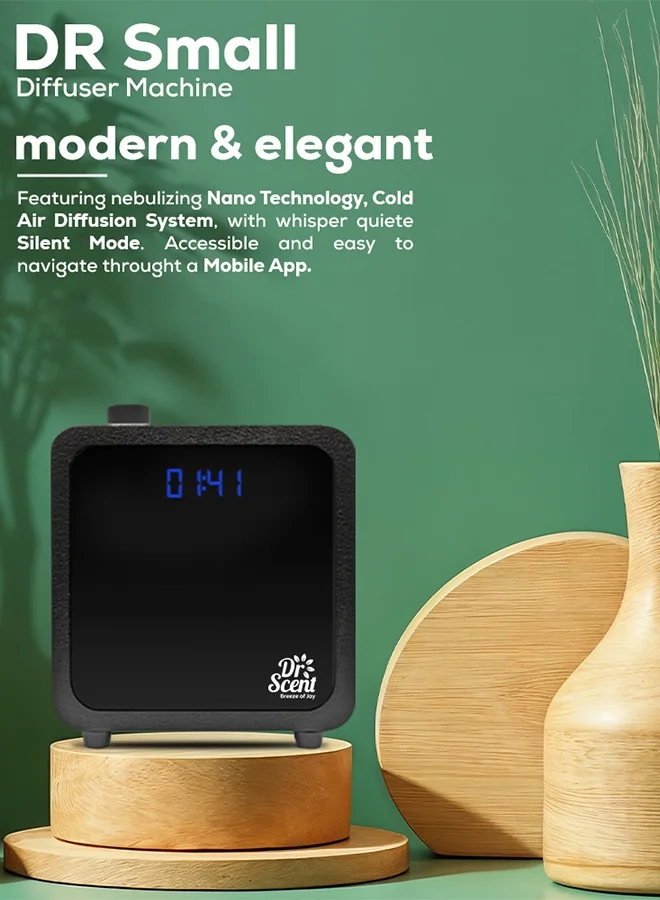 Dr Scent Dr Scent Breeze of Joy Essential Oil Small Diffuser Fragrance Machine, Supporting Mobile APP (Black)