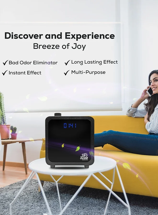 Dr Scent Dr Scent Breeze of Joy Essential Oil Small Diffuser Fragrance Machine, Supporting Mobile APP (Black)