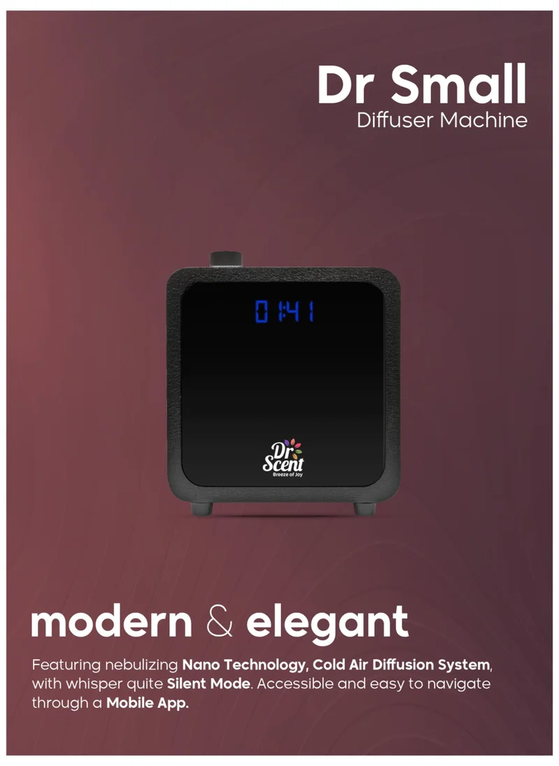 Dr Scent Dr Scent Breeze of Joy Essential Oil Small Diffuser Fragrance Machine, Supporting Mobile APP (Black)