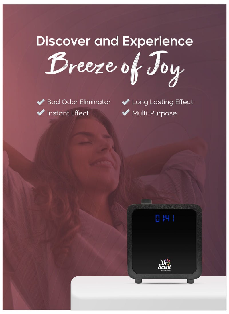 Dr Scent - Dr Scent Breeze of Joy Essential Oil Small Diffuser Fragrance Machine, Supporting Mobile APP (Black) - Image 1
