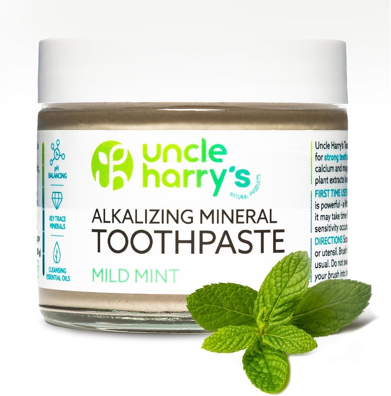 Uncle Harry's Mild Mint Alkalizing Mineral Toothpaste - Natural Whitening & Breath Freshening Formula - Image 1