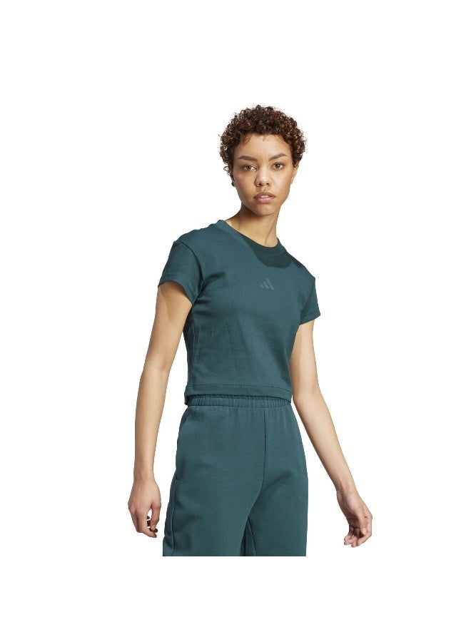 Adidas W Fi Sl Bb Tee Green Training T-Shirts For Women XS  - Image 4