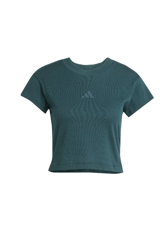 Adidas Adidas W Fi Sl Bb Tee Green T-Shirt (Short Sleeve) T-Shirts For Women