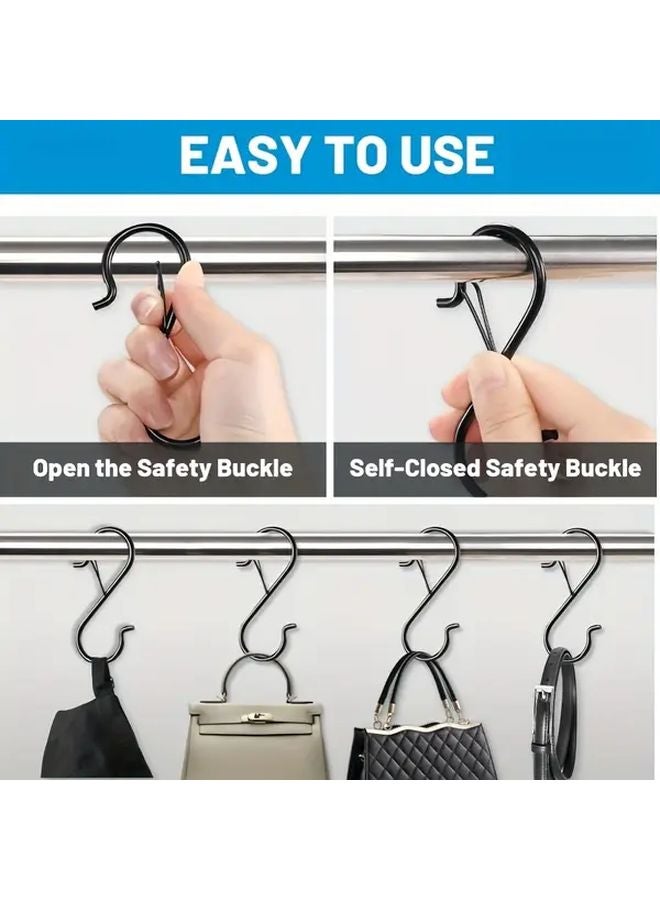 6pcs Black S Hooks No Drill Hooks for Kitchen Utensils Pots Pans Cups Plants Wardrobe - Image 5