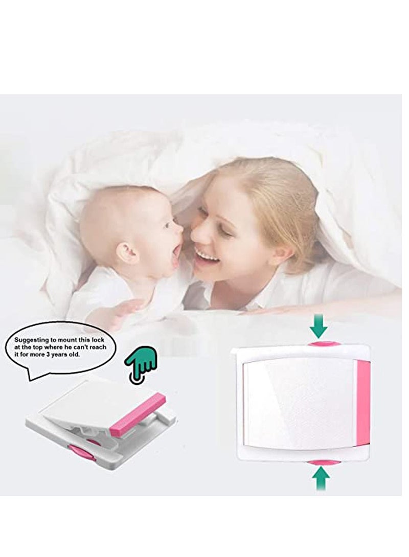 Sliding Glass Door Child Lock, 2 Pack Child Safety Lock Lock Childproofing Door Knob Lock Easy to Install and Use 3M VHB Adhesive no Tools Need or Drill Easy to Remove for Sliding Window Pink - Image 4