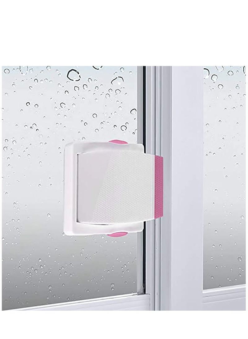 Sliding Glass Door Child Lock, 2 Pack Child Safety Lock Lock Childproofing Door Knob Lock Easy to Install and Use 3M VHB Adhesive no Tools Need or Drill Easy to Remove for Sliding Window Pink - Image 1