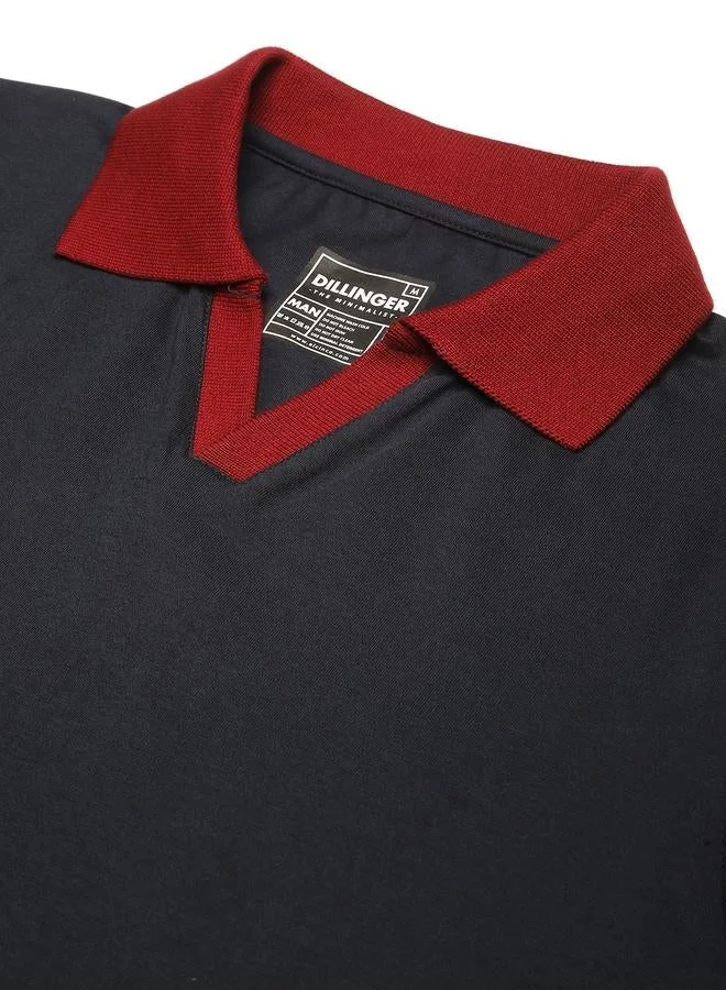 Dillinger Men Solid Regular Fit Open Collar Polo