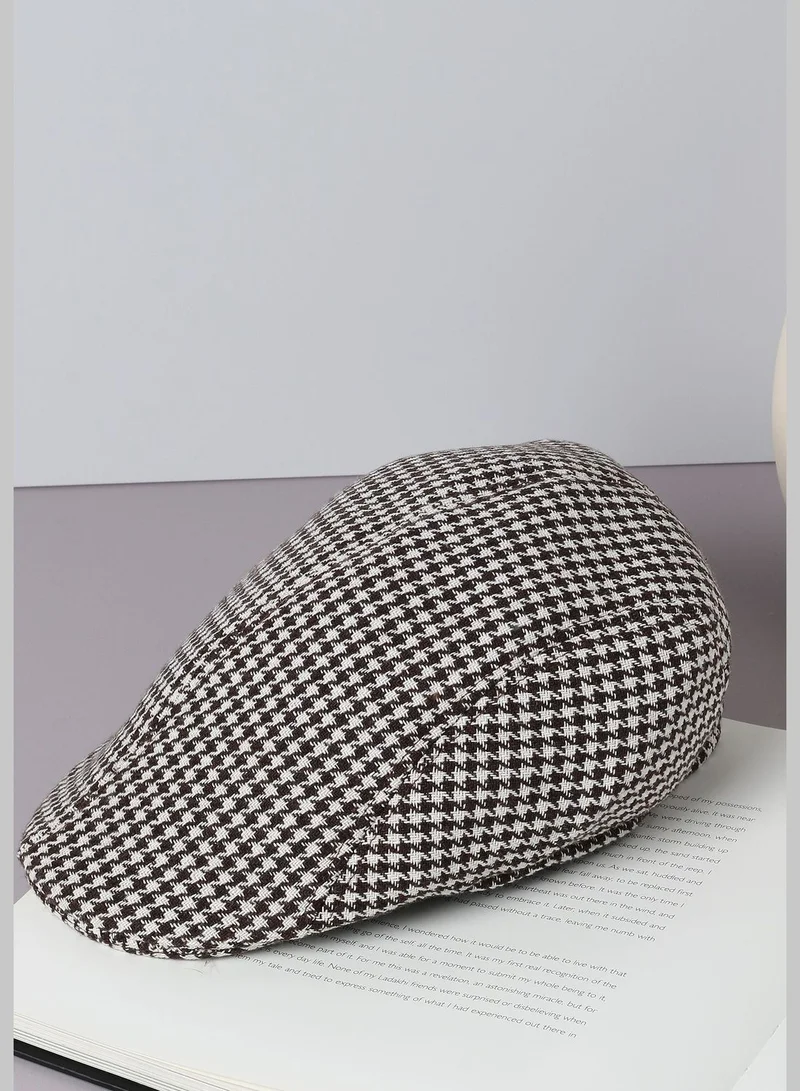 French Accent Checkered Beret Cap