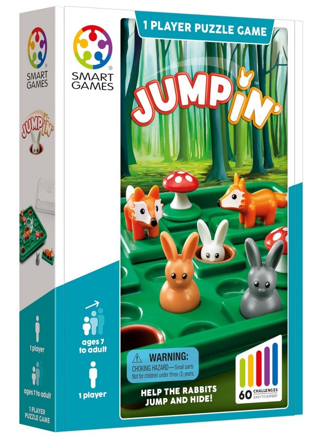 SmartGames لعبة سمارت جيمز قفز، لعبة ألغاز سفر لبناء المهارات العقلية للأطفال والبالغين من عمر 7 سنوات وما فوق، 60 تحديًا في حقيبة مناسبة للسفر. - Image 3