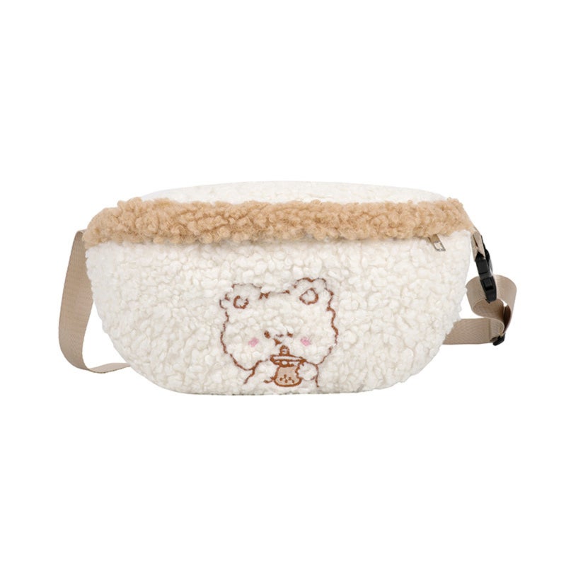 Plush Shoulder Bag: Soft Cozy Texture, Compact Spacious Storage - Adjustable Metal Buckle Strap, Trendy Y2K Style Crossbody Bag for Anime Fans, Teen Girls, Daily Outdoor Use - Image 1