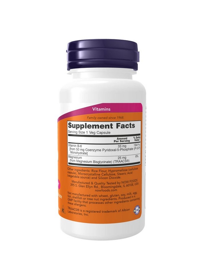 now Supplements P5P 50 Mg With Coenzyme B6 + Mg Bisglycinate 90 Veg Capsules  - Image 3