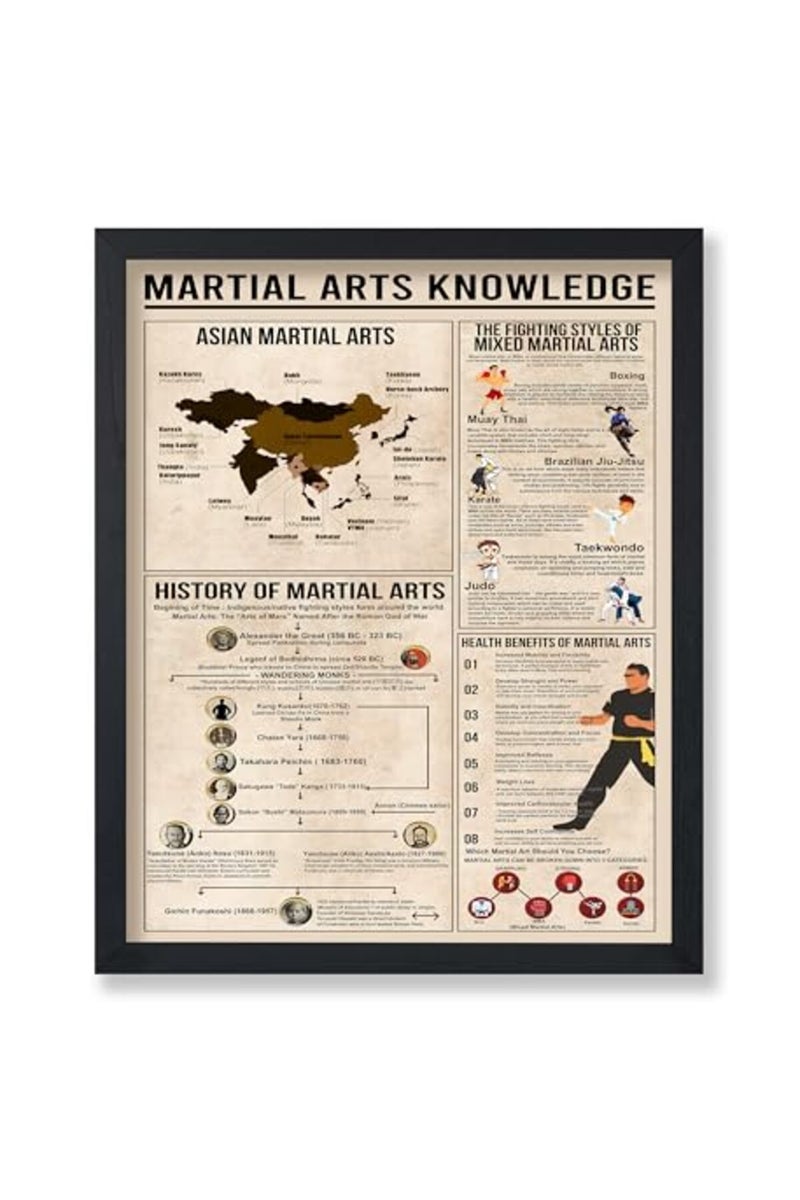 Poster Master Martial Arts Knowledge Poster - Fighting Styles of Mixed Martial Arts Print - Infographic Art - Educational Art - Typography Art - Living Room or Gym Wall Decor - 8x10 UNFRAMED Wall Art - Image 2