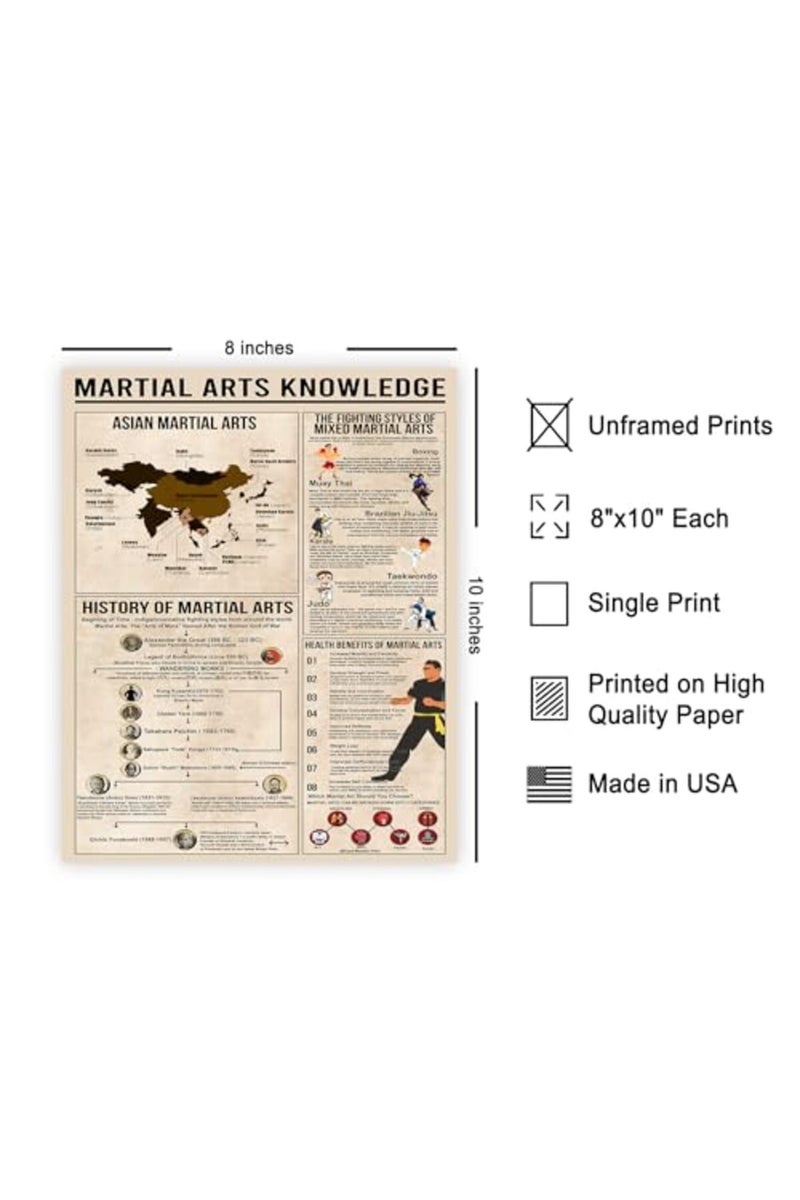 Poster Master Martial Arts Knowledge Poster - Fighting Styles of Mixed Martial Arts Print - Infographic Art - Educational Art - Typography Art - Living Room or Gym Wall Decor - 8x10 UNFRAMED Wall Art - Image 3