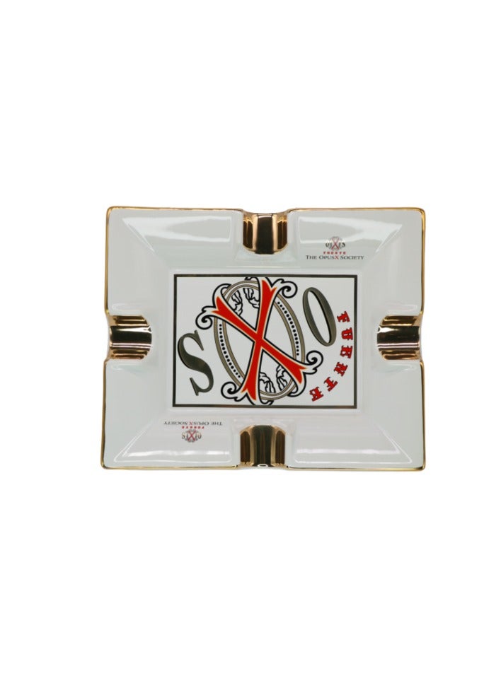 Hemingway Fuente The OpusX Society Ashtray – Cenicero de Porcelana Ashtray With 4 Holders White - Image 1