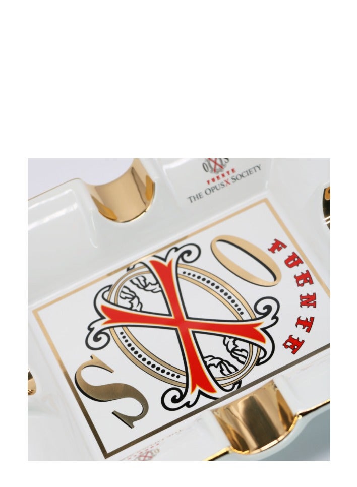 Hemingway Fuente The OpusX Society Ashtray – Cenicero de Porcelana Ashtray With 4 Holders White - Image 2