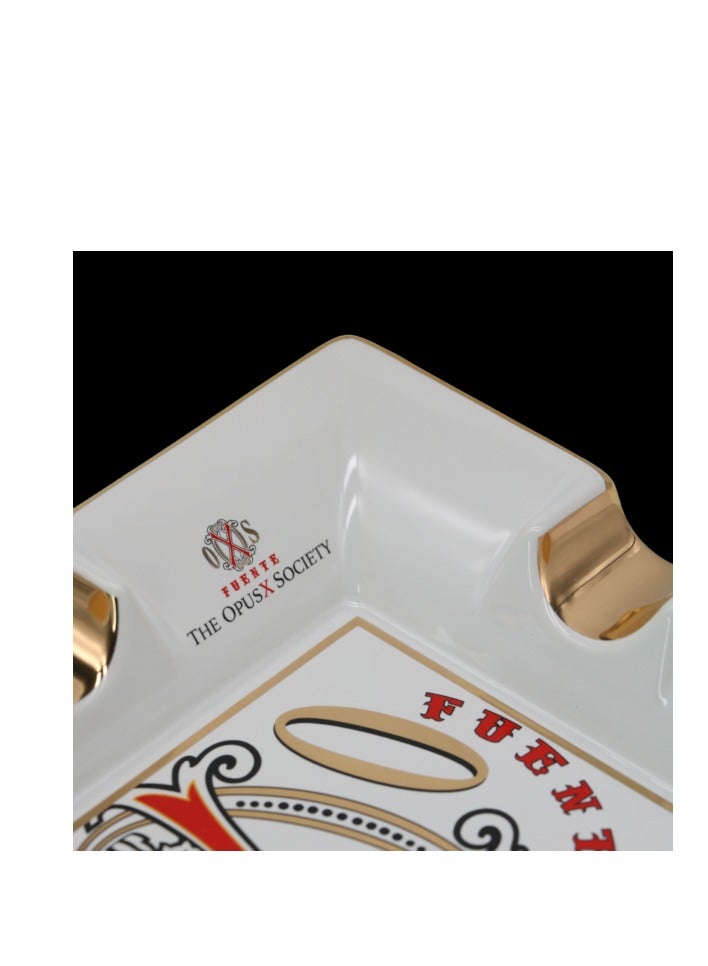 Hemingway Fuente The OpusX Society Ashtray – Cenicero de Porcelana Ashtray With 4 Holders White - Image 3