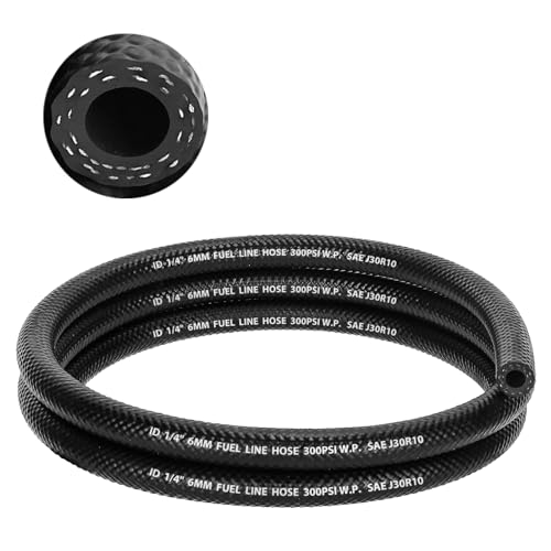 kuosbiu 1/4" Fuel Line Hose, 10FT SAE 30R10 300PSI High Pressure Submersible for Automotive Fuel Systems Engines - Image 1