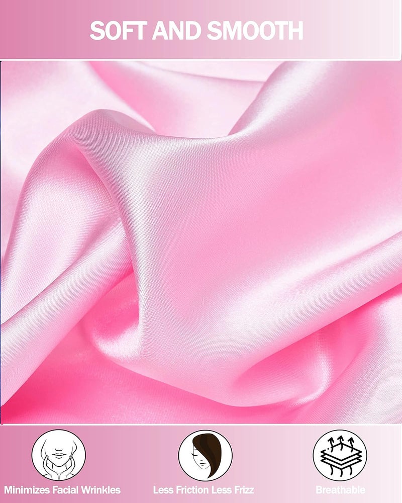 GVTECH Satin Pillow Cases 2 Pack, 20"x 30" Silk Satin Pillowcase for Hair and Skin Luxury Soft Breathable Standard Size with Envelope Closure, 50 x 75 cm, Pink - Image 2