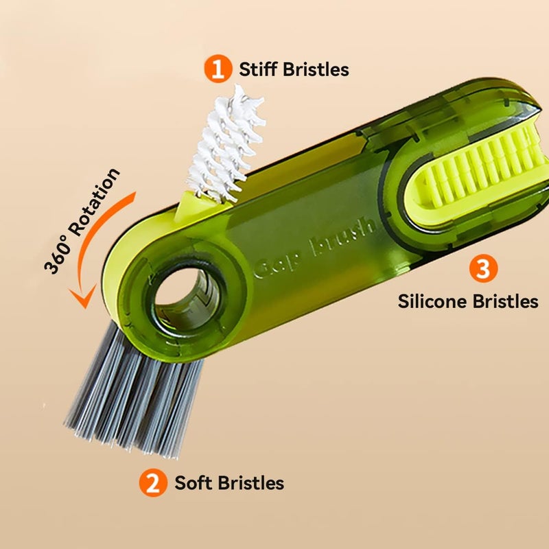 ECVV 3Pack Bottle Cleaner Brush Multifunctional Cleaning Brush U-Shaped Silicone Cup Lid Crevice Cleaning Brush Home Kitchen Cleaning Tools - Image 2