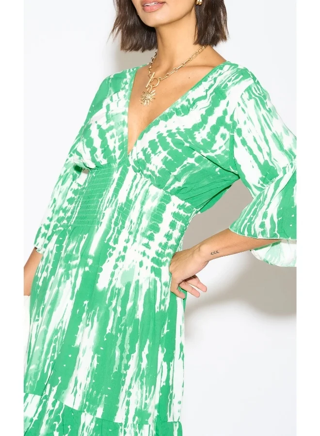 Hoxton Gal Tie-Dye V-Neck Dress