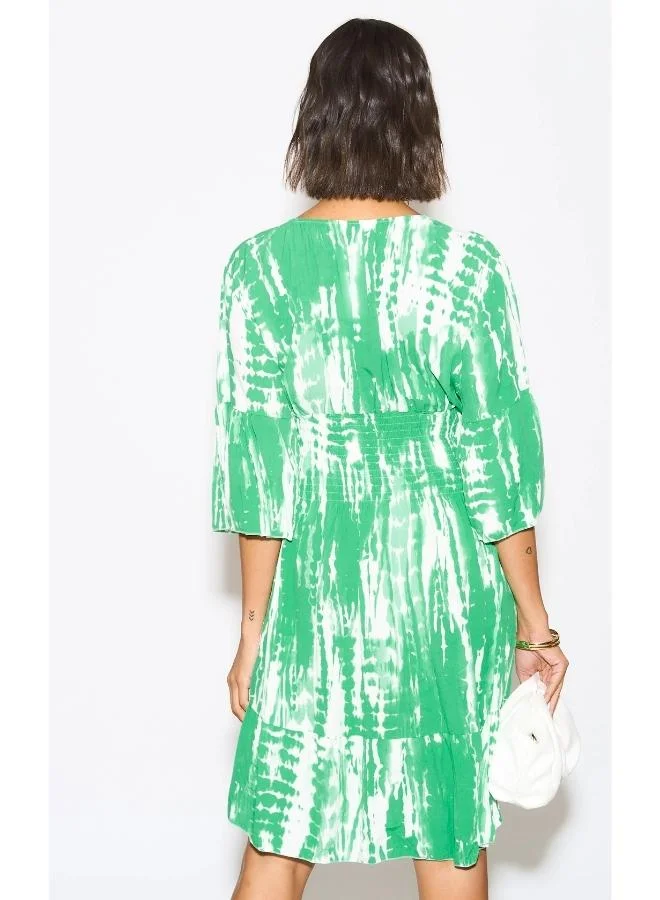 Hoxton Gal Tie-Dye V-Neck Dress
