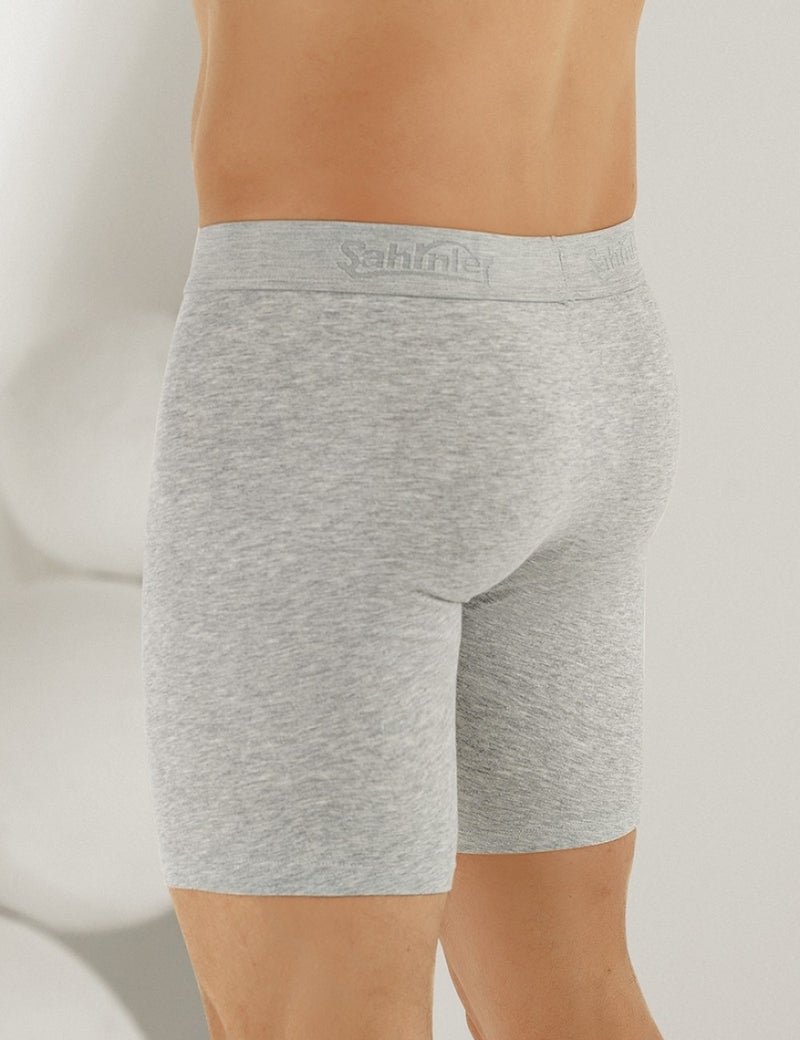 Şahinler Lycra Long Boxer Gray ME114 - Image 2