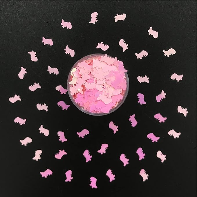 PrettyG 10 GramsPack Pearl Iridescent Dinosaur Shape Glitter Sequins Festival Rave Beauty Makeup Face Body Nail Craft Art Decoration Mixes Colors