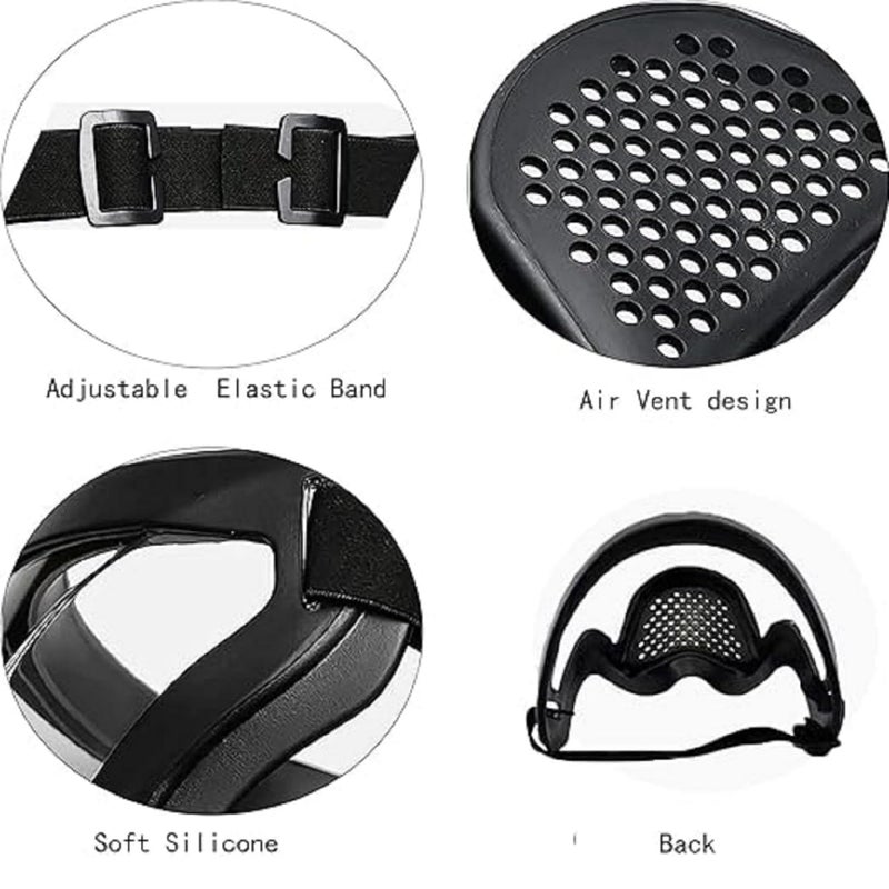 SPITEN Motorcycle Goggle mask Anti Scratch UV Protective Face Mask, Bike Riding with Detachable Face Mask, Adjustable Elastic Strap Goggles Mask for Helmet (TRANSPERANT MASK) - Image 5