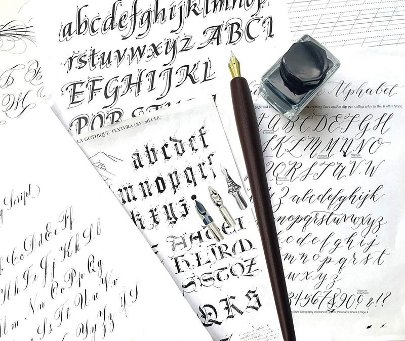 OPENDGO Calligraphy Pens Set -Wooden Dip Pen Handcrafted Calligraphy Set with 11 Nibs & Black Ink - Image 3