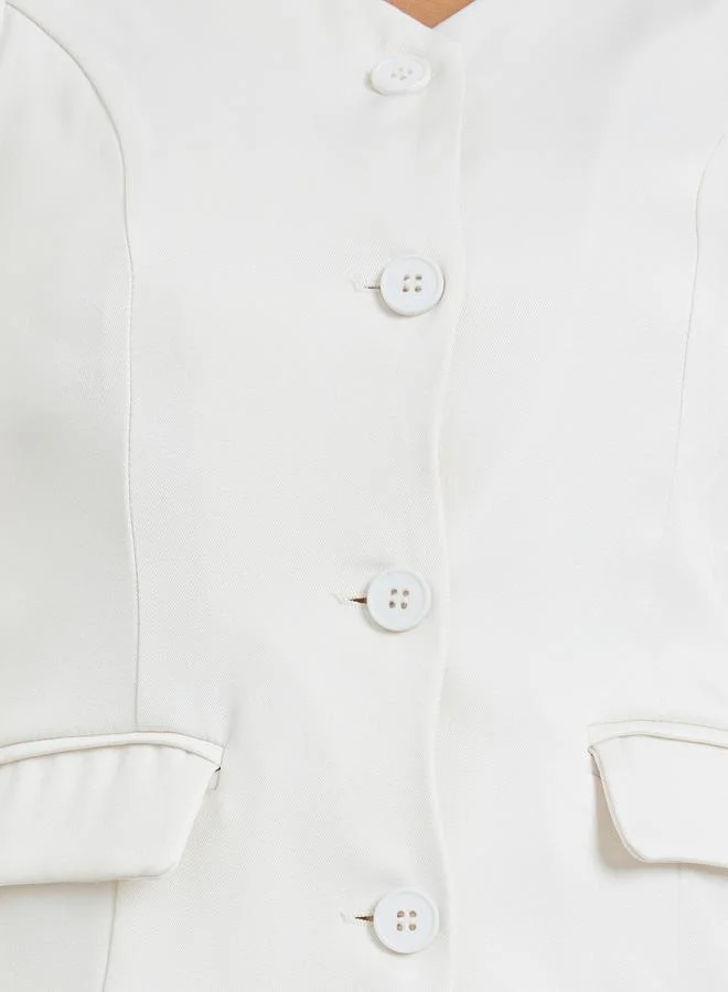 Styli  Off White Waistcoat and Pleated Skirt Co-Ords for Women | Best Price UAE