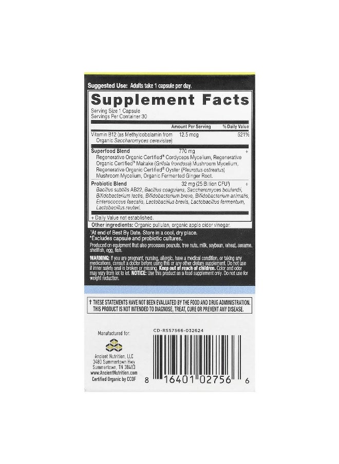Ancient Nutrition - Ancient Nutrition, Once Daily Probiotics, 30 Capsules - Image 1
