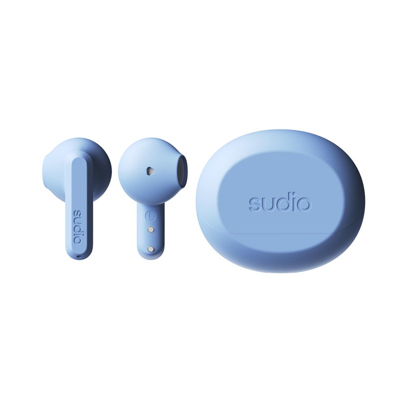 Sudio A3 All-Day Wireless Earbuds â€“ 25H Playtime, Bluetooth 5.4, Sweat & Splashproof, Balanced Sound, Clear Calls with Enhanced Mics, USB-C Charging, Made from Recycled Plastics (Blue) - Image 2