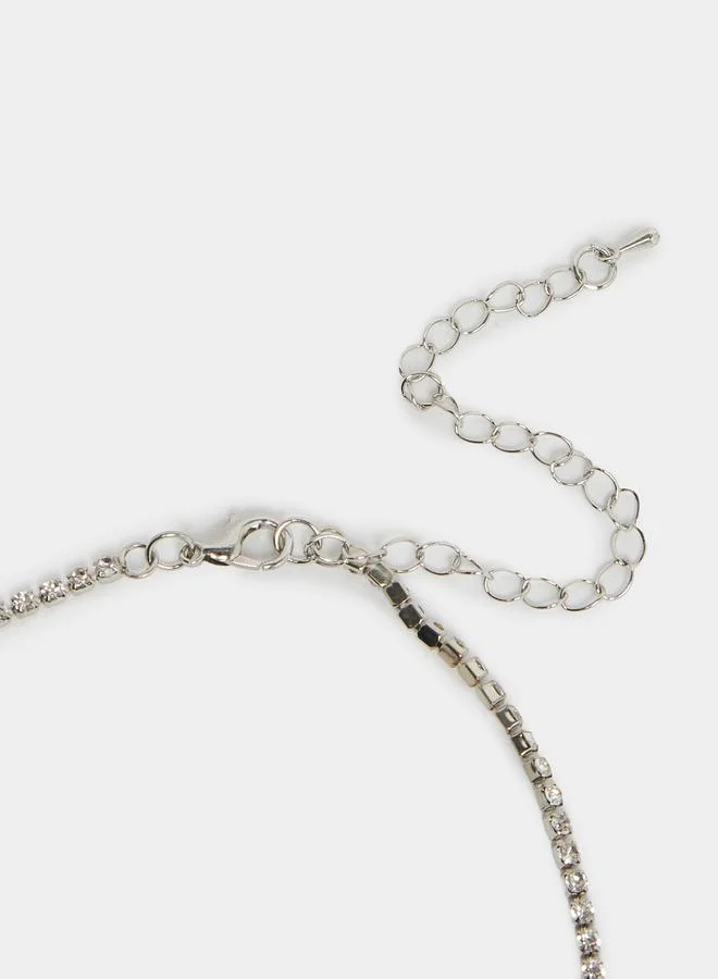 Styli Embellished Necklace and Earrings Jewelry Set