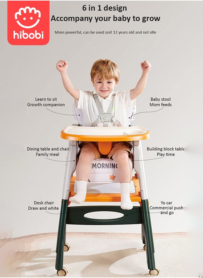 Children's Multifunctional High Chair - Orange