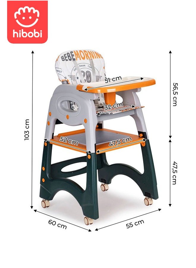 Children's Multifunctional High Chair - Orange