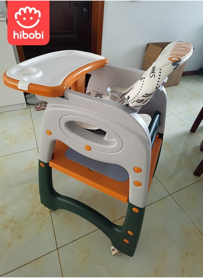 Children's Multifunctional High Chair - Orange