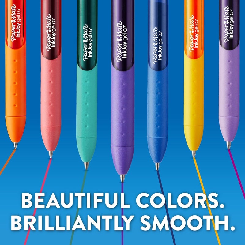 Papermate Colorful Gel Pens - InkJoy Gel Pens Assorted Medium Point (0.7). Perfect for Vibrant Colored Writing and Sketching InkJoy 42 Count, Pack of 3 - Image 4