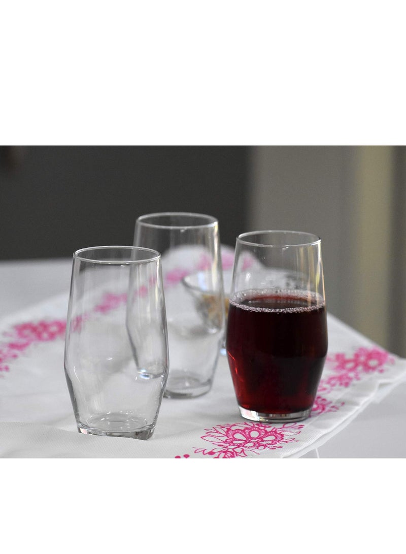 LAV 3-Piece Ella Long Drink Tumbler Set – 495 ml – Clear Glasses for Water, Juice, Cocktails & Cold Beverages - Image 5