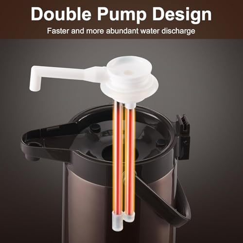 PARACITY Upgraded Airpot Coffee Carafe with Double Pump, Stainless Steel Drink Dispenser for Hot/Cold Beverage with Lazy Susan Base, Coffee Termos Para Cafe for Hot Cocoa for Parties - Image 4
