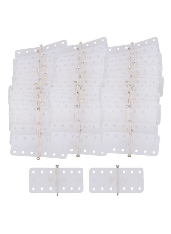 Mxfans 50Pcs 11 X 25 Mm Rc Airplane Plane Pinned Plastic Hinge Rc Airplane Parts Replacement White  - Image 1