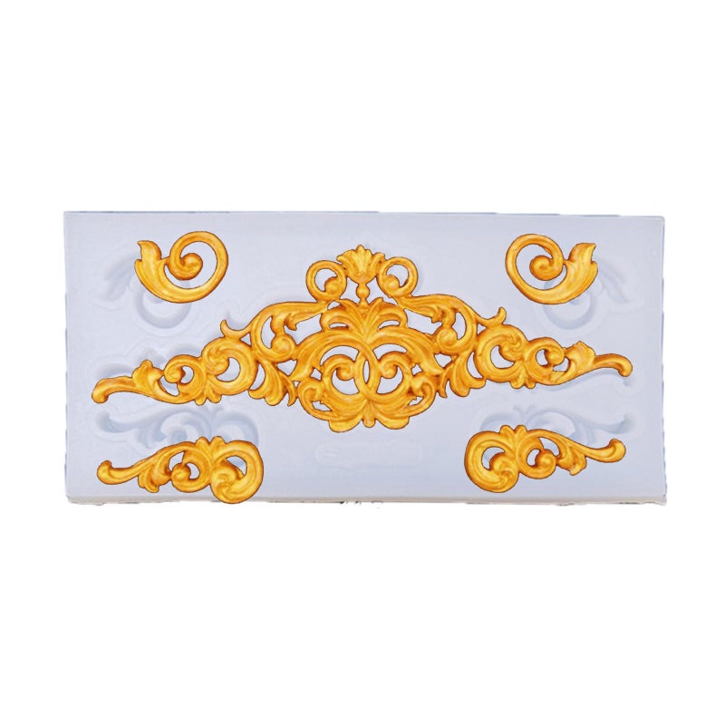 Cake Decorating Mold Set Of 5 Intricate Embossed Designs Premium Oven Safe Easy Release Cleanup Baking Art Molds Color A - Image 2