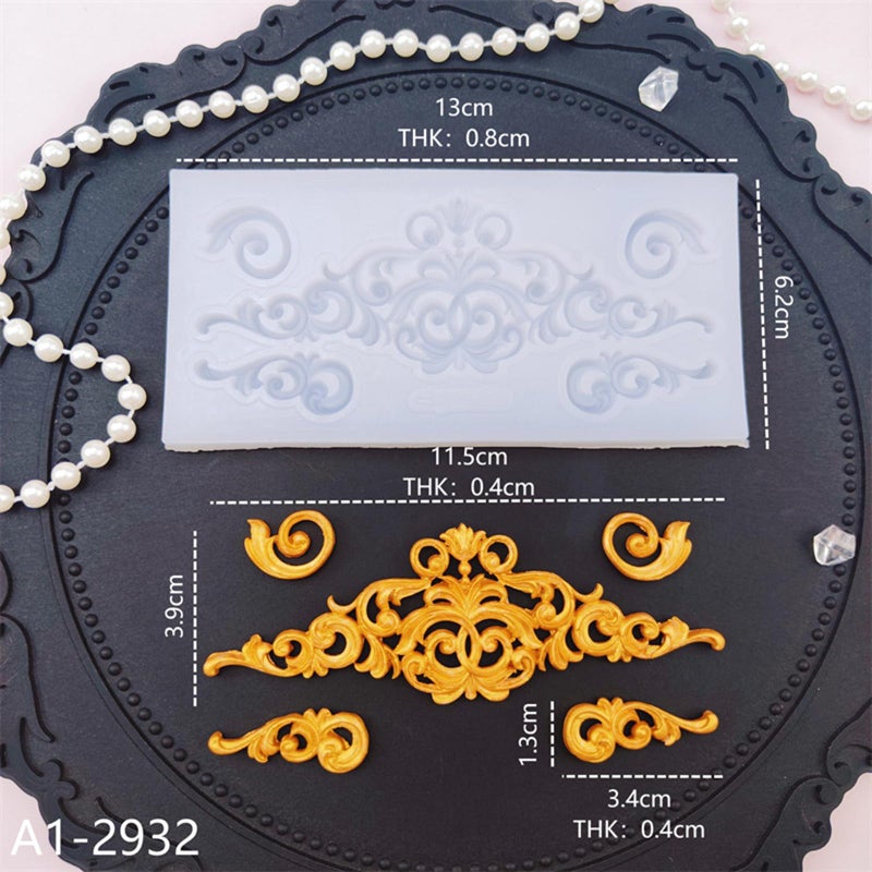 Cake Decorating Mold Set Of 5 Intricate Embossed Designs Premium Oven Safe Easy Release Cleanup Baking Art Molds Color A - Image 4