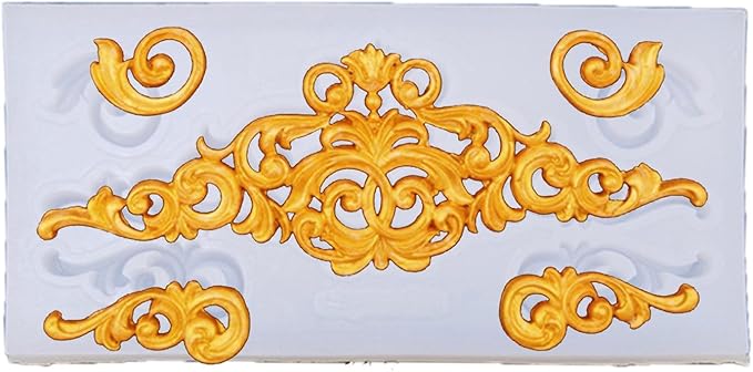 Cake Decorating Mold Set Of 5 Intricate Embossed Designs Premium Oven Safe Easy Release Cleanup Baking Art Molds Color A - Image 1
