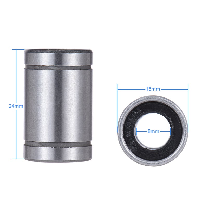Linear Ball Bearing 4Pcs Steel Rubber Silver - High Efficiency Energy Saving LM8UU Linear Bearing for 3D Printer Device Replacement - Image 5
